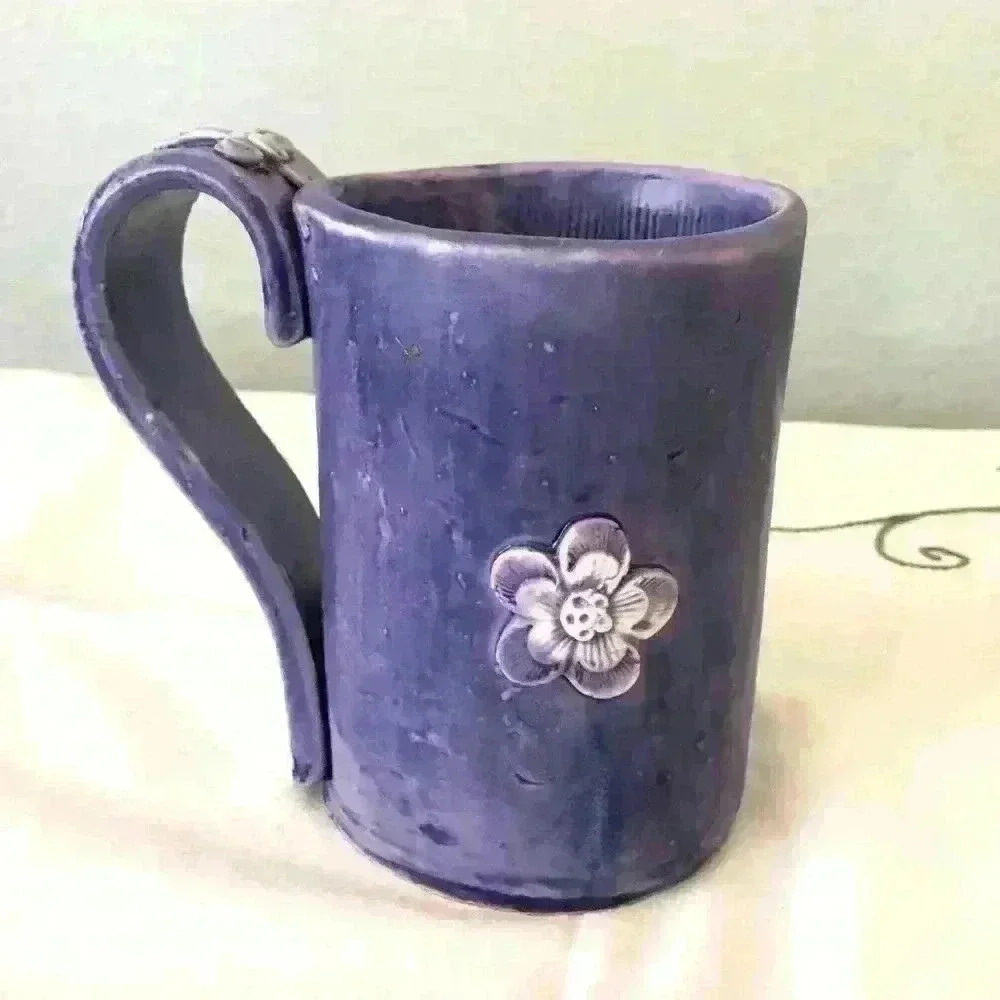 VTG handmade ceramics course project blue purple mug